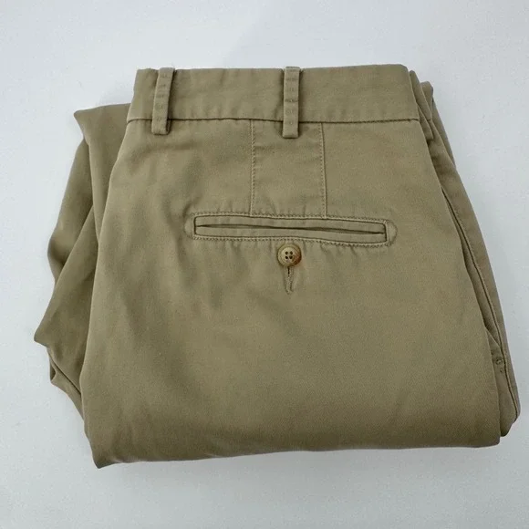 Peter Millar Mens 34 Khaki Tan Cotton Twill Chino Pants Straight Leg Casual Prep - Picture 4 of 9